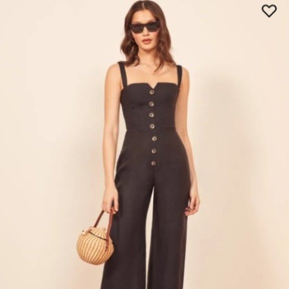 Reformation Pants - Reformation Kass button jumpsuit Linen Size 8